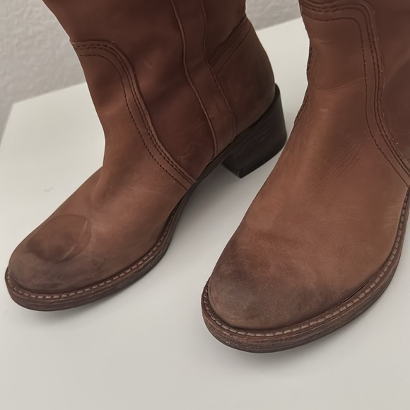 Halogen Leather Riding Boots Brown Tall Knee High Women’s Size 6 1/2B - Picture 4 of 13